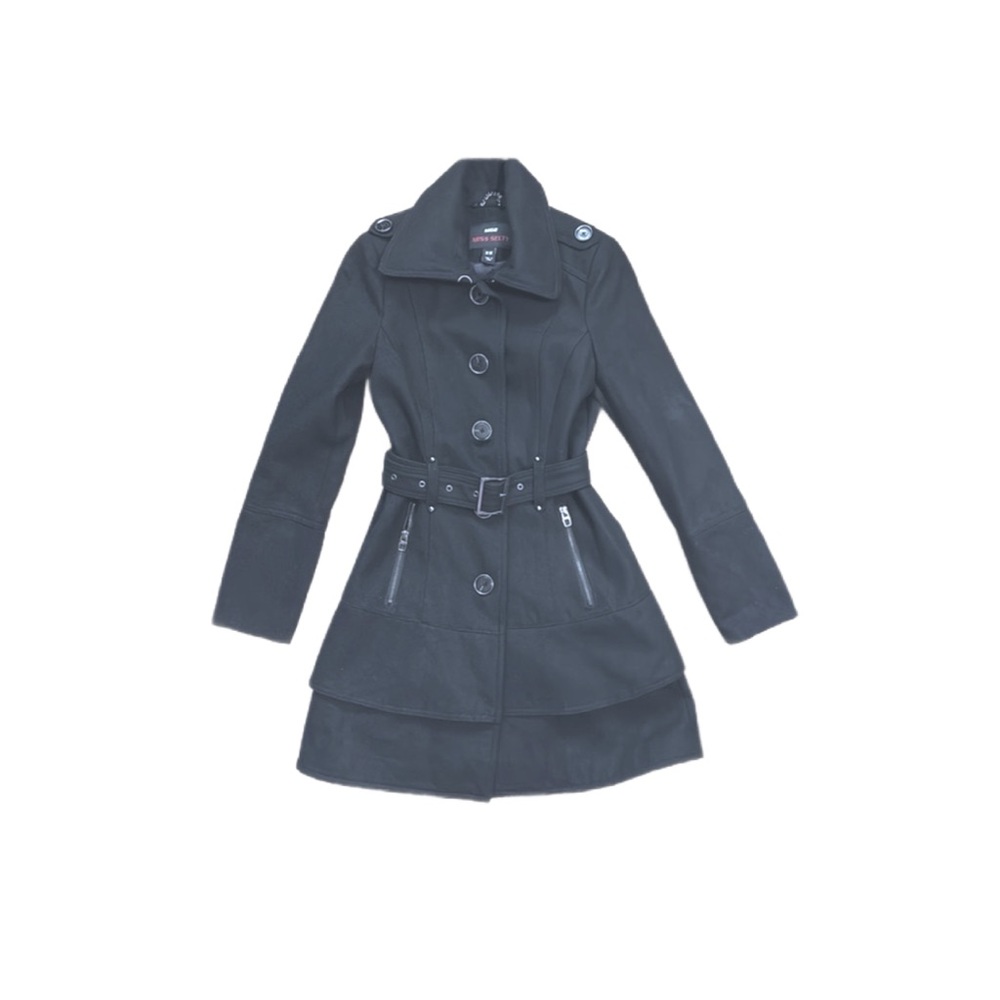 Guess Black Belted Trench Coat